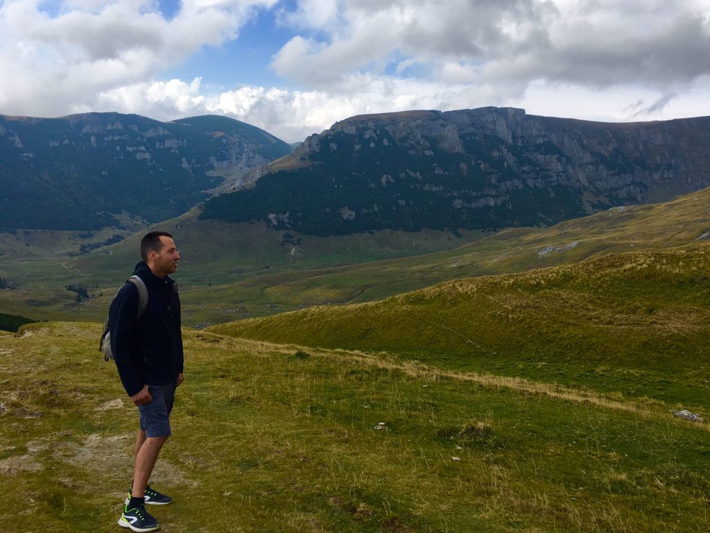 Cristian immersed in the mountain